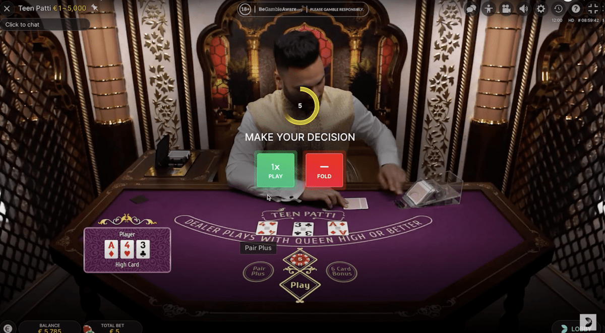 How to Play Evolution Live Teen Patti